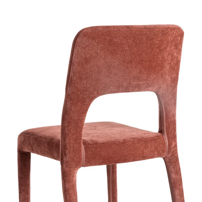 Set de 4 scaune de dining roșii din stofă cu structură metalică [5]