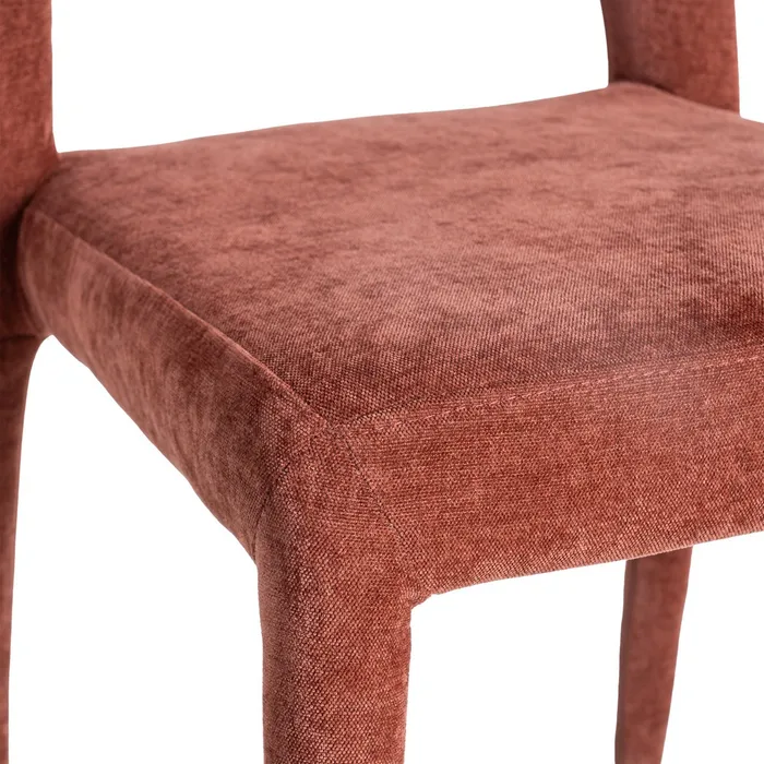 Set de 4 scaune de dining roșii din stofă cu structură metalică [7]