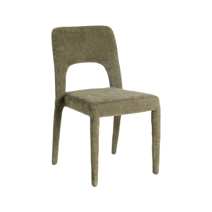 Set de 4 scaune de dining verzi din stofă cu structură metalică [1]