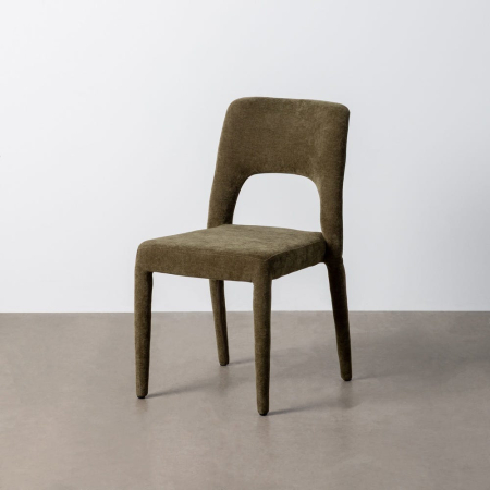 Set de 4 scaune de dining verzi din stofă cu structură metalică [1]