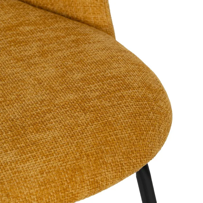 Scaune galben muștar cu tapițerie textilă – set 4 bucăți, design curbat [6]