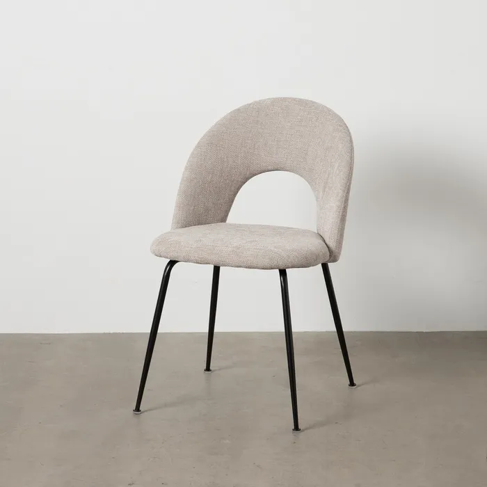 Contemporan - Scaune gri deschis cu tapițerie textilă și design curbat – set 4 bucăți