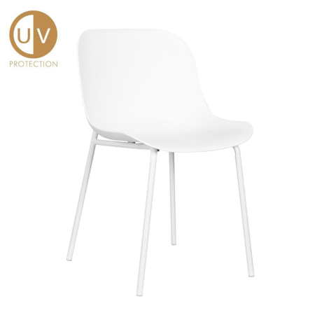 MEGA PROMOTII - Set 4 scaune din polipropilenă albă cu cadru metalic