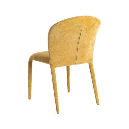 Set de 4 scaune dining muștar din stofă cu structură metalică – imagine principală [6]