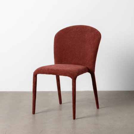 Set de 4 scaune dining roșii din stofă cu structură metalică – imagine principală [1]