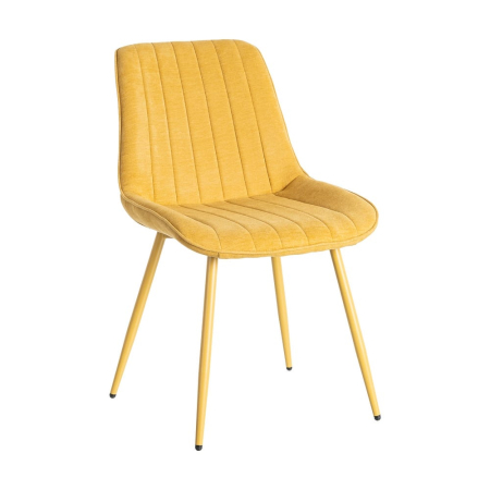 Scaune dining HoReCa stofă galben muștar – set 4 [1]