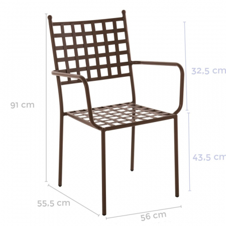 Scaune Cartago Rust din fier forjat – finisaj oxid, brațe și design arhitectural [1]