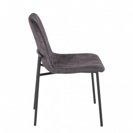 Set scaune gri Brick cu catifea luxoasă și picioare metalice negre [1]