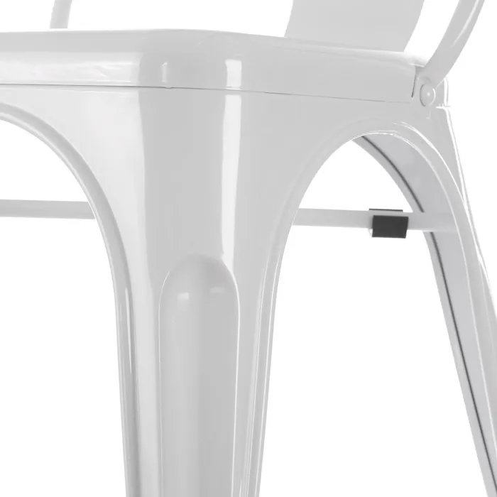 Scaune alb metalic, decor minimalist [4]