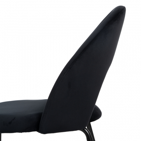 Set 4 scaune negre stofa si metal | Scaune moderne elegante [7]