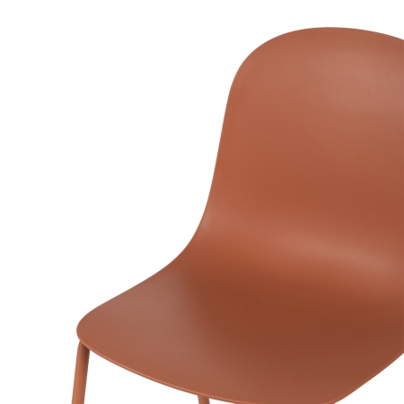 Set scaune rosu teracota polipropilena si metal|Scaune moderne pentru spatii exterioare [6]