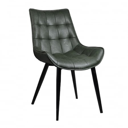 Mobilier - Set 4 scaune verde oliv Bristol cu piele ecologică și metal