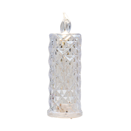 Lumanari - Set de 5 lumânări LED decorative cu efect cristal fațetat 5.3 x 15.5 cm