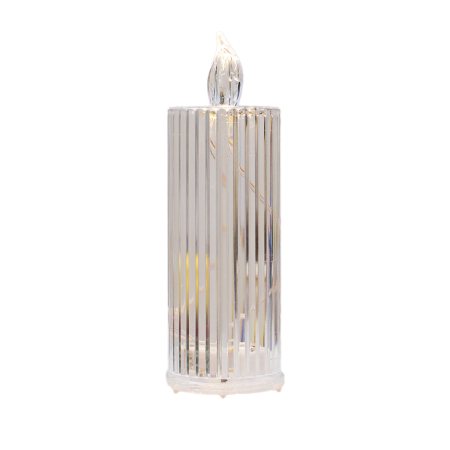 Lumanari - Set de 5 lumânări LED decorative striate cu efect cristal 5.3 x 15.5 cm