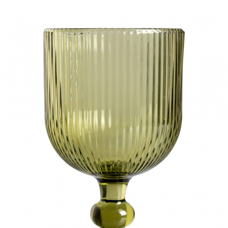 Set de 6 pahare de vin verzi din sticlă canelată 360 ml [1]