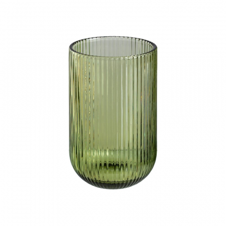Pahare si cani - Set de 6 pahare verzi mari din sticlă canelată 425 ml