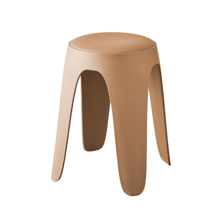 Scaune in Stil Minimalist - Set de 6 taburete de dining din polipropilenă bej deschis