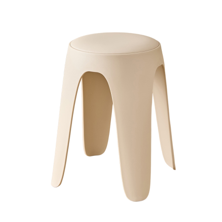 Scaune in Stil Minimalist - Set de 6 taburete de dining din polipropilenă crem