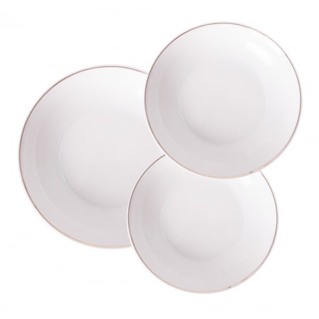Servirea mesei - Set masa Art Deco|Portelan alb si auriu|Seturi elegante