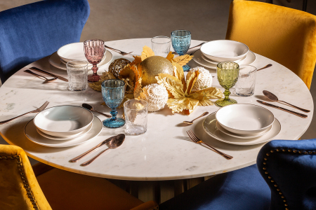 Set masa Art Deco|Portelan alb si auriu|Seturi elegante [3]