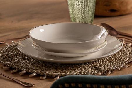Set masa Art Deco|Portelan alb si auriu|Seturi elegante [4]