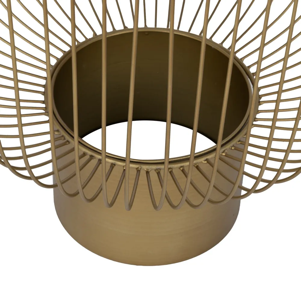 Set 2 măsuțe Ixia cu structură aurie, blat sticlă și bază marmură [8]