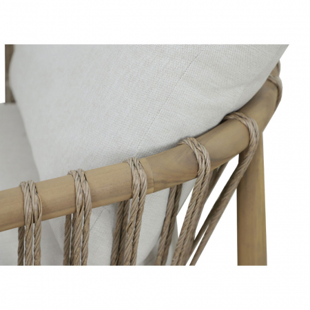 Set mobilier living 1+2+1 natural alb Corda cu lemn și frânghie [22]