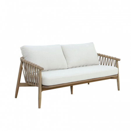 Set mobilier living 1+2+1 natural alb Corda cu lemn și frânghie [5]