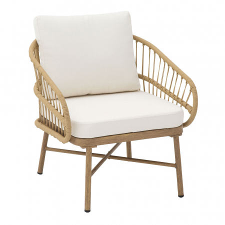 Set mobilier living 1+2+1 natural Cave cu rattan și aluminiu [9]