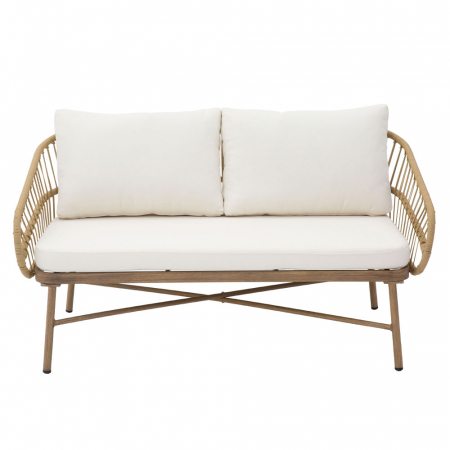 Set mobilier living 1+2+1 natural Cave cu rattan și aluminiu [4]