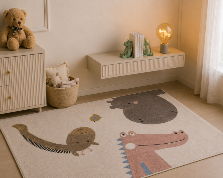 Covoare - Set dormitor copii Baby Boy bec LED covor dragon