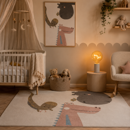 Covoare - Set dormitor copii Baby Girl bec LED covor nordic