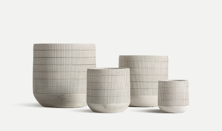 Ghivece, Suporturi flori - Set ghivece decorative din ceramică gri ARIS