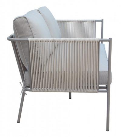 Set mobilier VIENNA bej-gri cu frânghie textilă și perne exterior [7]
