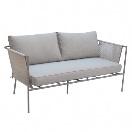 Set mobilier VIENNA bej-gri cu frânghie textilă și perne exterior [5]