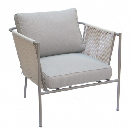 Set mobilier VIENNA bej-gri cu frânghie textilă și perne exterior [1]