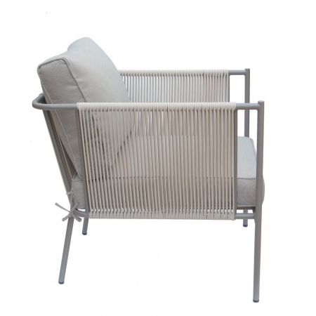 Set mobilier VIENNA bej-gri cu frânghie textilă și perne exterior [3]