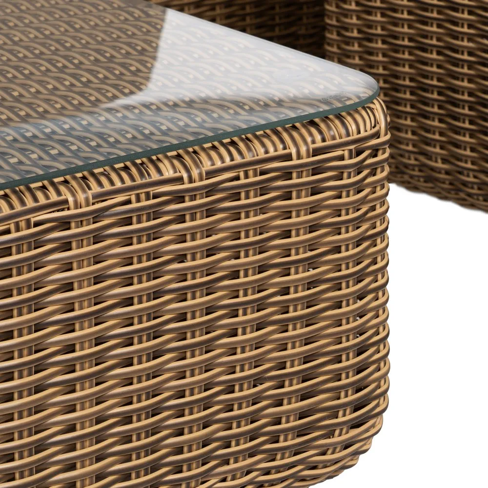 Set mobilier de grădină din ratan sintetic și aluminiu cu perne bej pentru terasă și exterior [6]