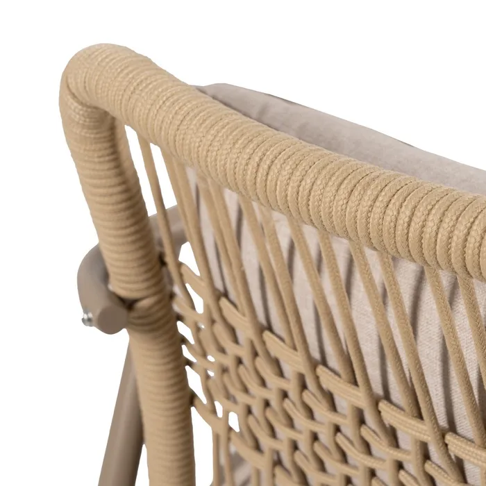 Set mobilier de grădină din aluminiu și olefină cu perne bej și masă dreptunghiulară pentru exterior și terasă [11]