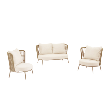 Set mobilier terasă din ratan sintetic bej POLO