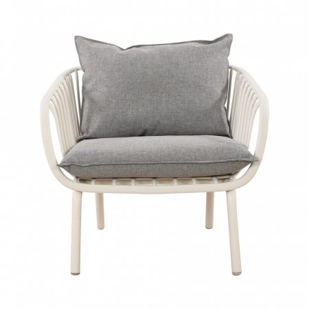 Set mobilier bej-gri – structură rășină fibră, perne impermeabile, masă ovală [4]