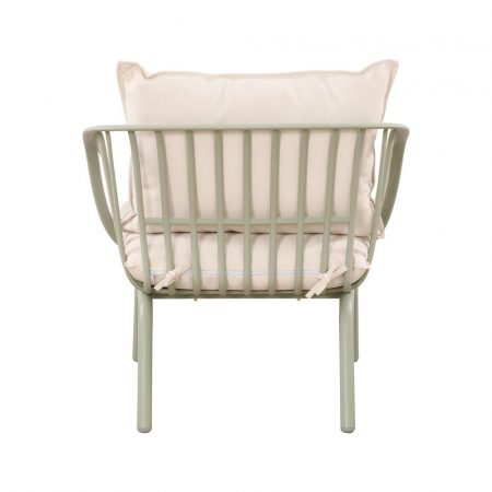 Set mobilier verde salvie + bej – rășină fibră sticlă, perne UV, masă ovală [6]