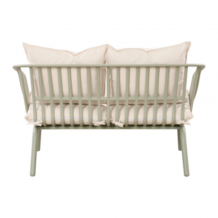 Set mobilier verde salvie + bej – rășină fibră sticlă, perne UV, masă ovală [10]