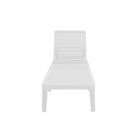 Șezlong alb exterior polipropilenă cu spătar – Seagull [2]
