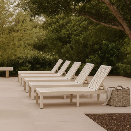 Șezlong crem terrazzo polipropilenă exterior – Seagull [1]