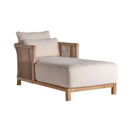 Mobilier Gradina - Sezlong boho lemn tec reciclat|Sezlonguri confortabile