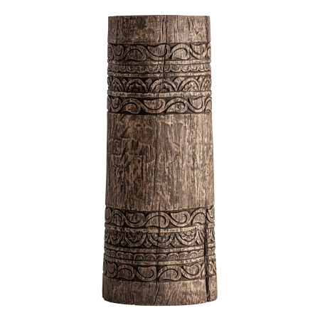 Mobilier - Soclu decorativ înalt din lemn de tec sculptat manual Ghuter