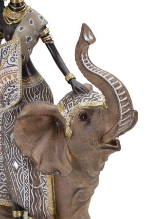 Statueta femeie africana pe elefant | Arta africana maiestuoasa | CreativDeco.ro [2]