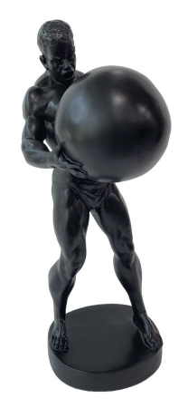 Obiecte decorative - Statueta Neagra Atlas | Piesa Decorativa Moderna | CreativDeco