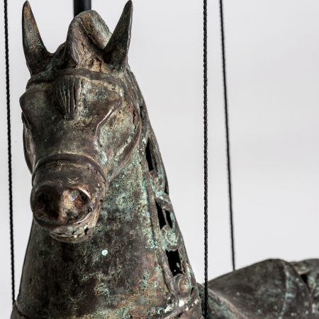 Statueta cal lemn tropical si bronz|Statuete contemporane elegante [1]